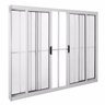 Janela de Alumínio de Correr 100x150cm 4 Folhas 2 Fixa com Grade e Vidro Liso Integral Tecno Astra  - 1
