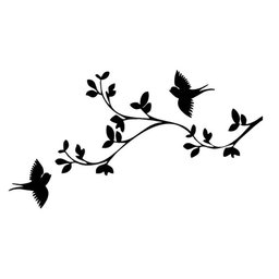 Adesivo Pássaro Canário Pombas Galhos:preto - 1