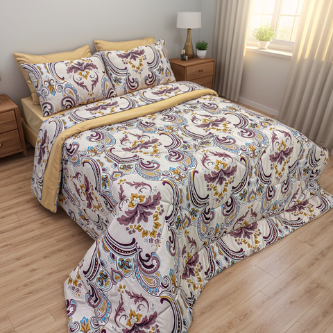 Edredom Casal Dupla Face 400 Fios Micropercal Toque de Pêssego 100% Poliéster Antialérgico Gabriela