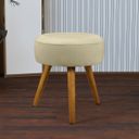 Ver imagem 2 de Puff Pufe Decorativo Redondo Pés Palito Suede Bege