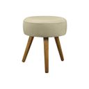 Ver imagem 1 de Puff Pufe Decorativo Redondo Pés Palito Suede Bege