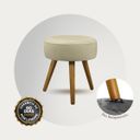 Ver imagem 4 de Puff Pufe Decorativo Redondo Pés Palito Suede Bege