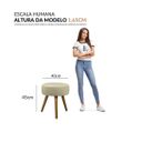 Ver imagem 5 de Puff Pufe Decorativo Redondo Pés Palito Suede Bege