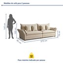 Ver imagem 3 de Sofá Living Bipartido 4 Lugares 4 Almofadas Decorativas 270cm Pés em Madeira Maciça Copenhague