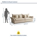 Ver imagem 3 de Sofá Living Bipartido 4 Lugares 4 Almofadas Decorativas 270cm Pés em Madeira Maciça Copenhague