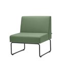 Ver imagem 1 de Poltrona Modular Pix Assento Crepe Verde Escuro Base Aco Preto - 55297