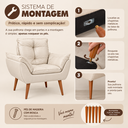 Ver imagem 4 de Kit 02 Poltrona Decorativa Opala Suede Preto Sala Clinica