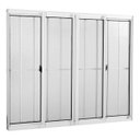 Ver imagem 1 de Janela de Correr Alumínio 4 Folhas 2 Fixas com Grade Vidro Canelado Tecno Master Integral 100x120C