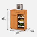 Ver imagem 3 de Balcão Fruteira para Cozinha 1 Porta 1 Gaveta 3 Cestos Goiânia Espresso Móveis