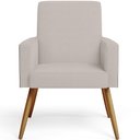 Ver imagem 5 de Poltrona Decorativa Maria W01 Pés Palito Linho Bege Couríssimo Preto - Lyam Decor