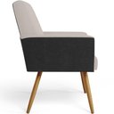 Ver imagem 6 de Poltrona Decorativa Maria W01 Pés Palito Linho Bege Couríssimo Preto - Lyam Decor