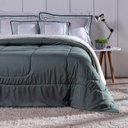 Ver imagem 3 de Kit Edredom Queen Coberdrom Soft Hipercal/sherpa 5 Peças - Verde - 100% Poliéster