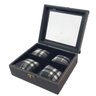 caixa porta relógio de pulso masculino em mdf para gaveta - preto para 4 relógios - 1