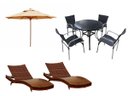 Ver imagem 1 de Kit 4 Cadeiras e Mesa Ascoli, 2 Espreguiçadeiras Bona e Mesa com Ombrelone - Piscina, Jardim, Á - Ar