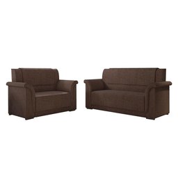 Sofá 2 e 3 Lugares Itália Marrom Suede - 1