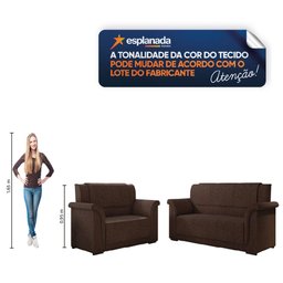 Sofá 2 e 3 Lugares Itália Marrom Suede - 7