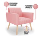 Ver imagem 6 de Kit 2 Poltronas Viena Gomada Suede Pés Palito Natural - D’Rossi Rose