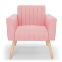 Ver imagem 3 de Kit 2 Poltronas Viena Gomada Suede Pés Palito Natural - D’Rossi Rose