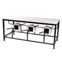 Ver imagem 2 de Mesa Refeitorio Savoia 06 Lugares com Banco Rebativel - Escamotiavel