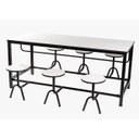 Ver imagem 1 de Mesa Refeitorio Savoia 06 Lugares com Banco Rebativel - Escamotiavel