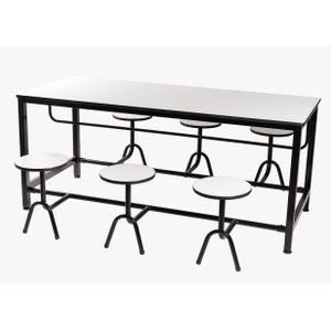Mesa Refeitorio Savoia 06 Lugares com Banco Rebativel - Escamotiavel