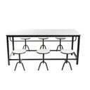 Ver imagem 3 de Mesa Refeitorio Savoia 06 Lugares com Banco Rebativel - Escamotiavel