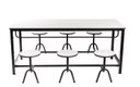 Ver imagem 3 de Mesa Refeitorio Savoia 06 Lugares com Banco Rebativel - Escamotiavel