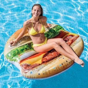 Bóia Inflável Ilha para Piscinas Hamburger Intex 58780
