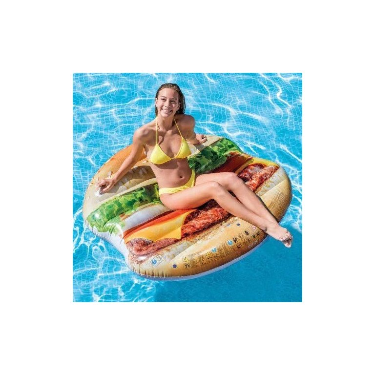 Bóia Inflável Ilha para Piscinas Hamburger Intex 58780