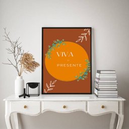 Quadro Decorativo Viva o Presente 24x18cm:moldura Preta - 1