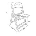 Ver imagem 2 de Kit Com 2 Jogos De Mesa Dobravel 70X70 Com 4 Cadeiras Imbuia Polipropileno Branc Marrom