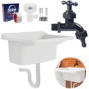 Ver imagem 1 de Tanque de Plástico 22l para Lavanderia Branco + Sifão Universal Sanfonado + Fita Veda Rosca + Tornei