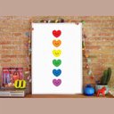 Ver imagem 1 de Quadro sala quarto LGBT bandeira corações coloridos