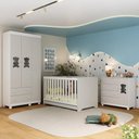 Ver imagem 1 de Quarto de Bebê Completo com Berço Americano 3 em 1 Fofura Multimóveis Mp4653 Branco/off White