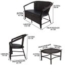 Ver imagem 3 de Conjunto 2 Poltronas, Namoradeira Assento Estofado e Mesa Navegantes Fibra Sintética - Preto Tabaco