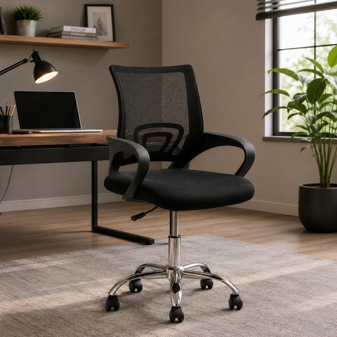 Cadeira de Escritório Giratória Office Cromada