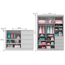 Ver imagem 4 de Jogo de Quarto Infantil Guarda Roupa 2 Portas e Cômoda 4 Gavetas Lua P04 Cinza - Mpozenato