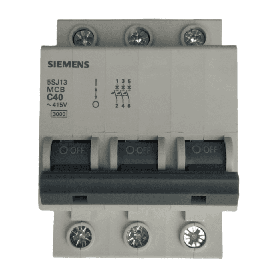 Disjuntor TrifÁsico Tripolar Mini Din Curva C 5sj1 Siemens40a Madeiramadeira 7401