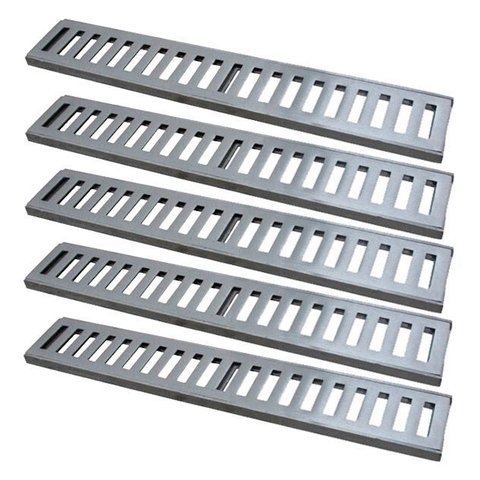 Kit 5 Ralo Grelha Linear Caixilho Alumínio Escovado 20x50cm