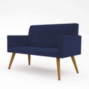 Ver imagem 7 de Kit Namoradeira 2 Lugares Reforçada + 2 Poltronas Balaqui Cor:azul Marinho