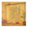 Cortina De Led 8 Funções 3mx2m 384l Branco Quente 110v  Fio Branco - 1