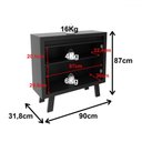 Ver imagem 4 de Armário para Escritório 2 Portas 1 Prateleira Me41417 Preto - Tecno Mobili
