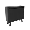 Ver imagem 2 de Armário para Escritório 2 Portas 1 Prateleira Me41417 Preto - Tecno Mobili