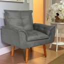 Ver imagem 1 de Poltrona Opala para Amamentação Decorativa Tecido Suede Para, Quarto,sala de Estar, Recepção Pés Pal