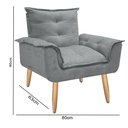 Ver imagem 6 de Poltrona Opala para Amamentação Decorativa Tecido Suede Para, Quarto,sala de Estar, Recepção Pés Pal