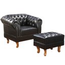 Ver imagem 1 de Kit Poltrona e Puff Chesterfield Duque Via Encanto Courano Preto