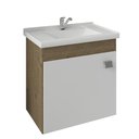 Ver imagem 2 de Gabinete de Banheiro com Cuba e Espelheira Iris 45cm Amendoa/branco - Mgm