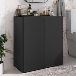 Balcão Multiuso Organizador para Banheiro 2 Portas 63cm Multimóveis MP5038 Preto - 1