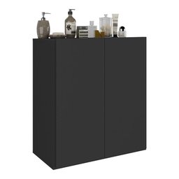 Balcão Multiuso Organizador para Banheiro 2 Portas 63cm Multimóveis MP5038 Preto - 2