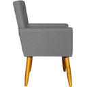 Ver imagem 4 de Poltrona Decorativa para Sala Recepção Isa Suede Cores Pé Palito Castanho